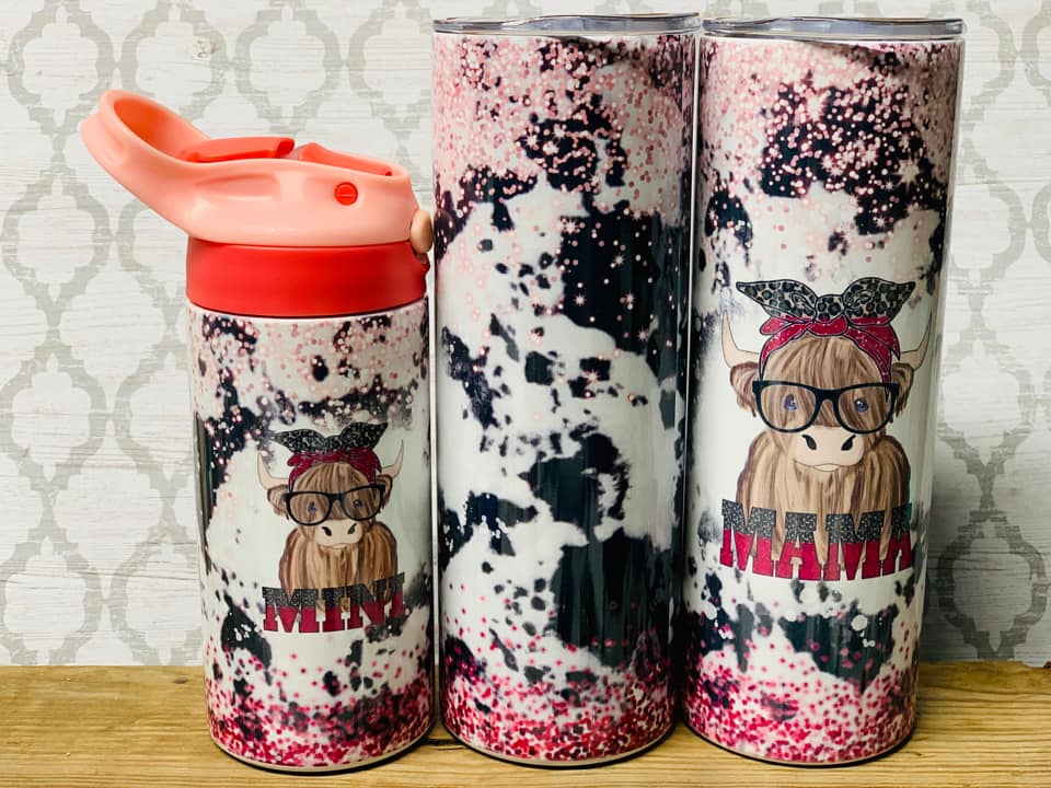 Farm Friends Cow, Pig and Ostrich 20 oz Skinny Tumbler with Straw & Li –  Michelle's Variety Shop