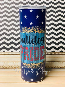 20 ounce skinny Bulldog Pride Special 4th of July Tumbler
