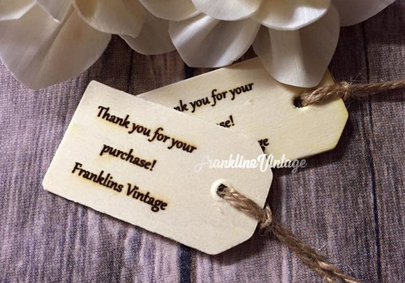 10 Custom Wooden Store Tags - Choose your wording